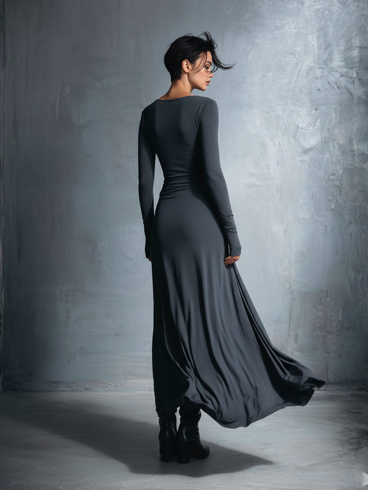 Damen Wickel Maxikleid für Herbst Hochzeitsgäste (8)