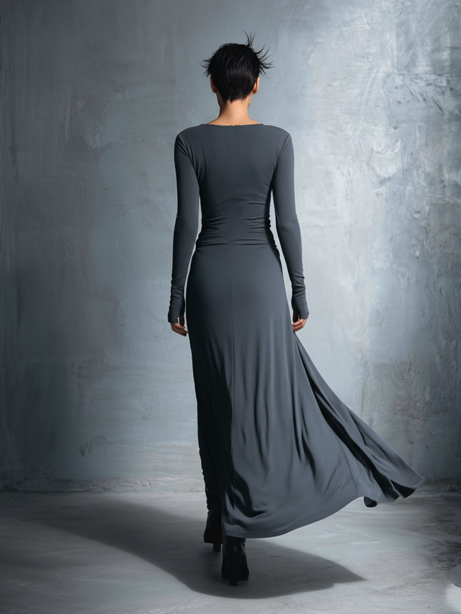 Damen Wickel Maxikleid für Herbst Hochzeitsgäste (9)