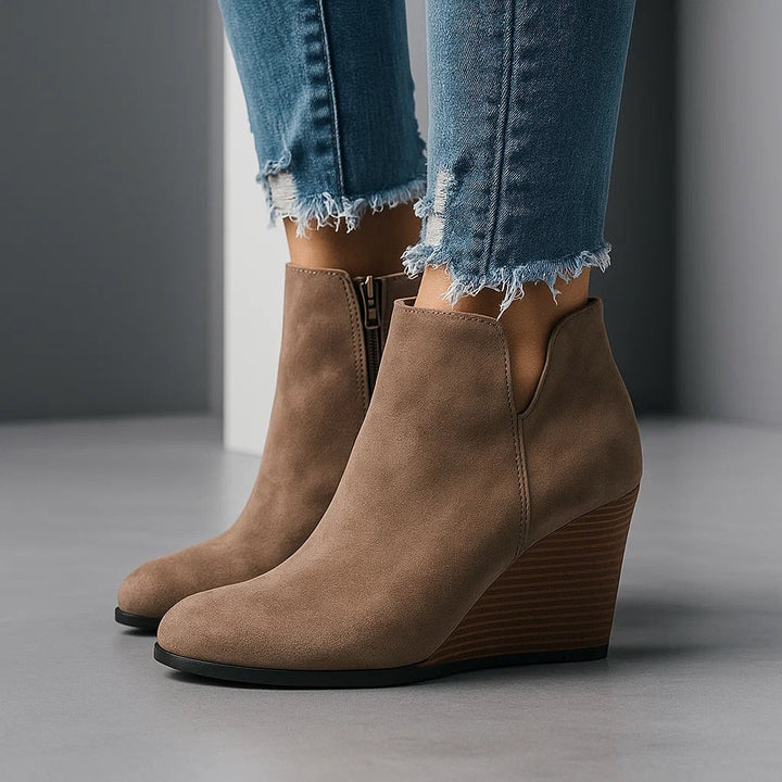 Damen Wildleder Stiefeletten für Herbst in Braun