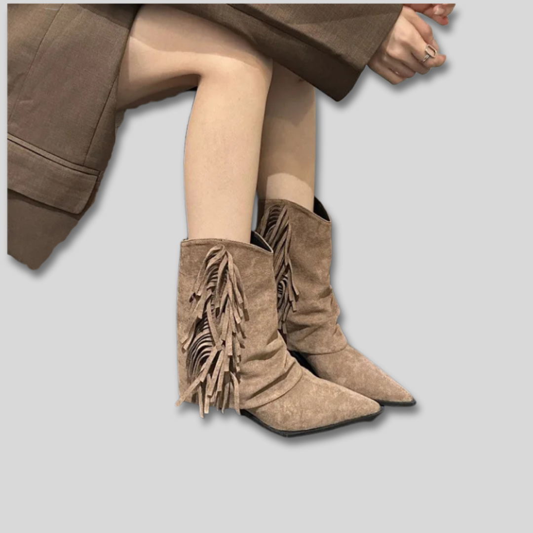 Damen Wildleder Western Stiefeletten für Herbst