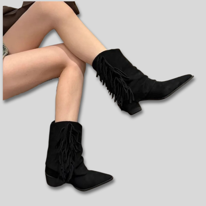 Damen Wildleder Western Stiefeletten für Herbst (5)