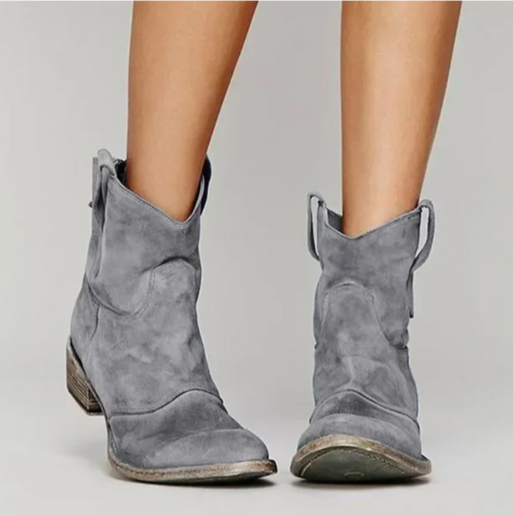 Damen Wildleder Westernstiefel für jeden Tag in Grau