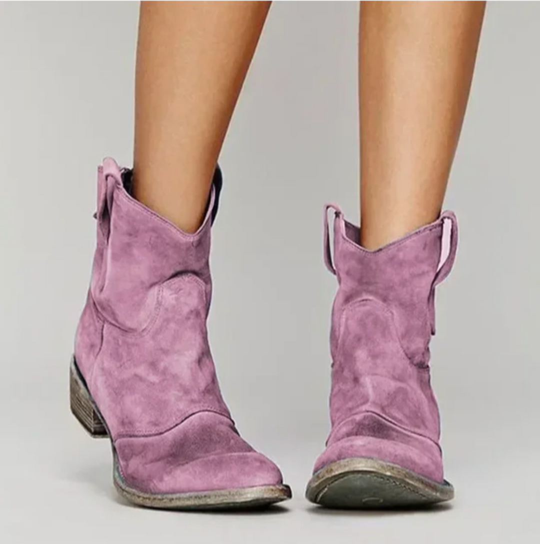 Damen Wildleder Westernstiefel für jeden Tag in Rosa