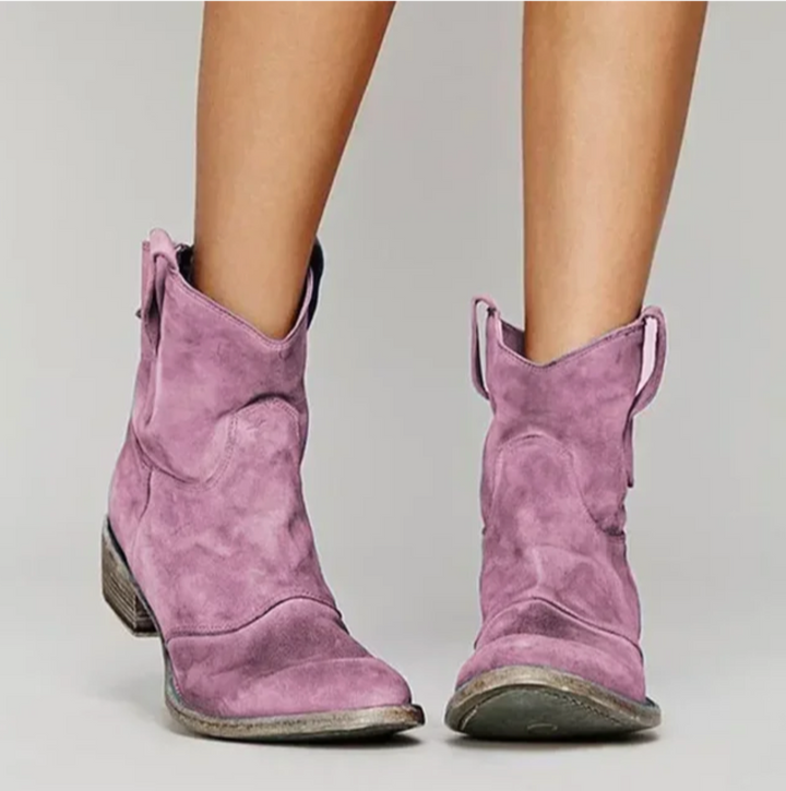 Damen Wildleder Westernstiefel für jeden Tag in Rosa