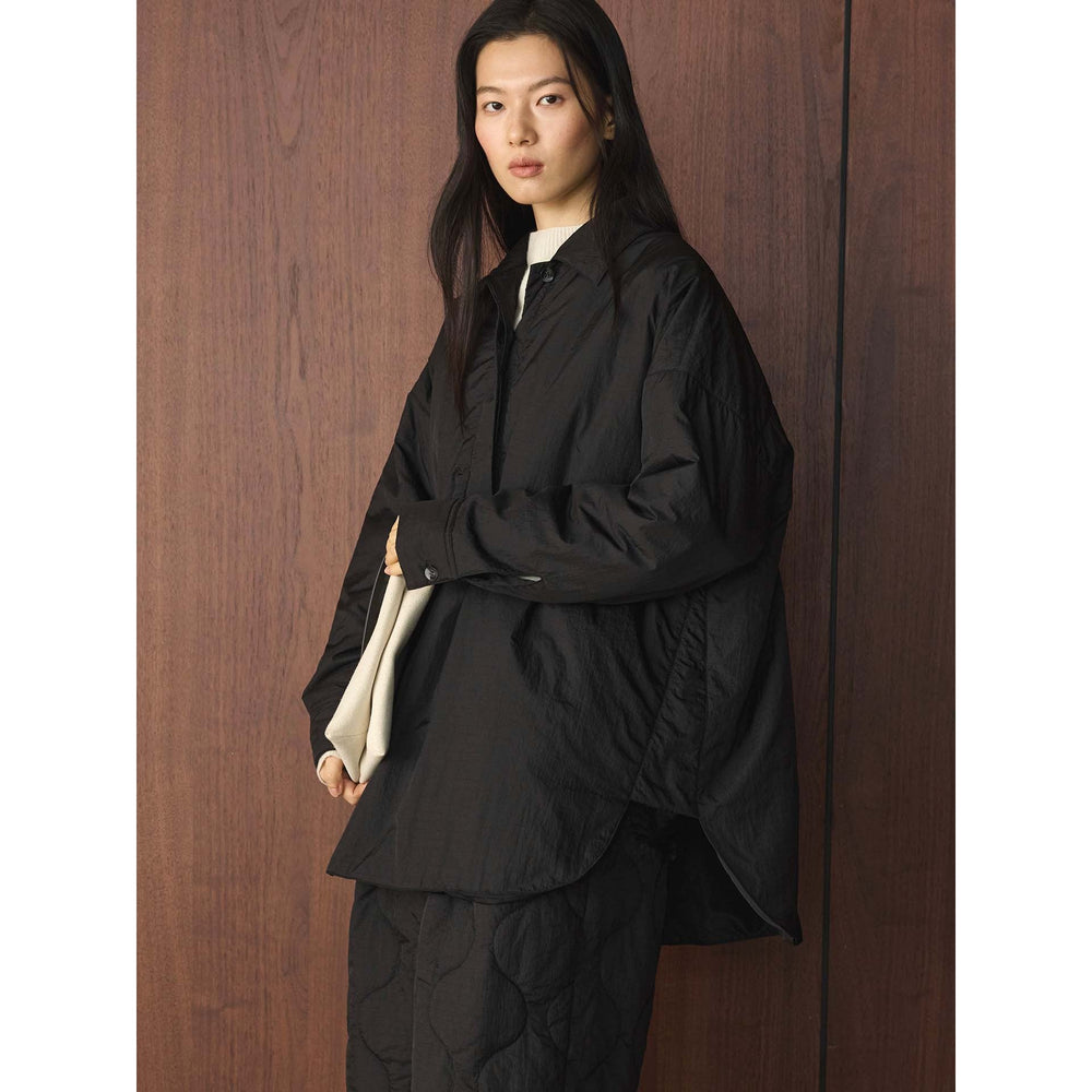 Damen Winterjacke aus Baumwolle mit Steppung in Schwarz