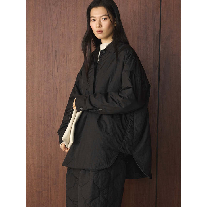 Damen Winterjacke aus Baumwolle mit Steppung in Schwarz
