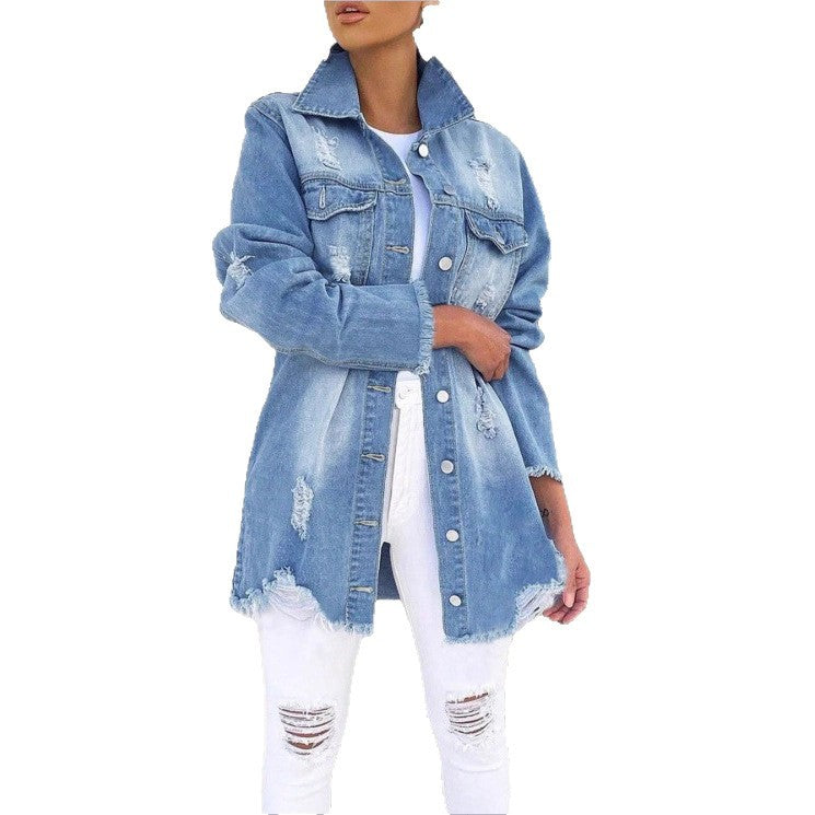 Damen Winterjacke aus Denim mit Destroyed-Details (5)