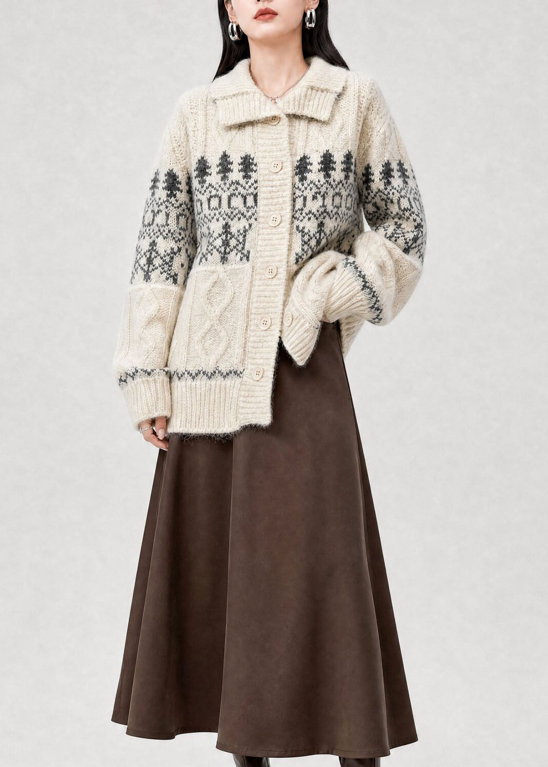 Damen Winterjacke aus Jacquard im Freizeit-Look (3)