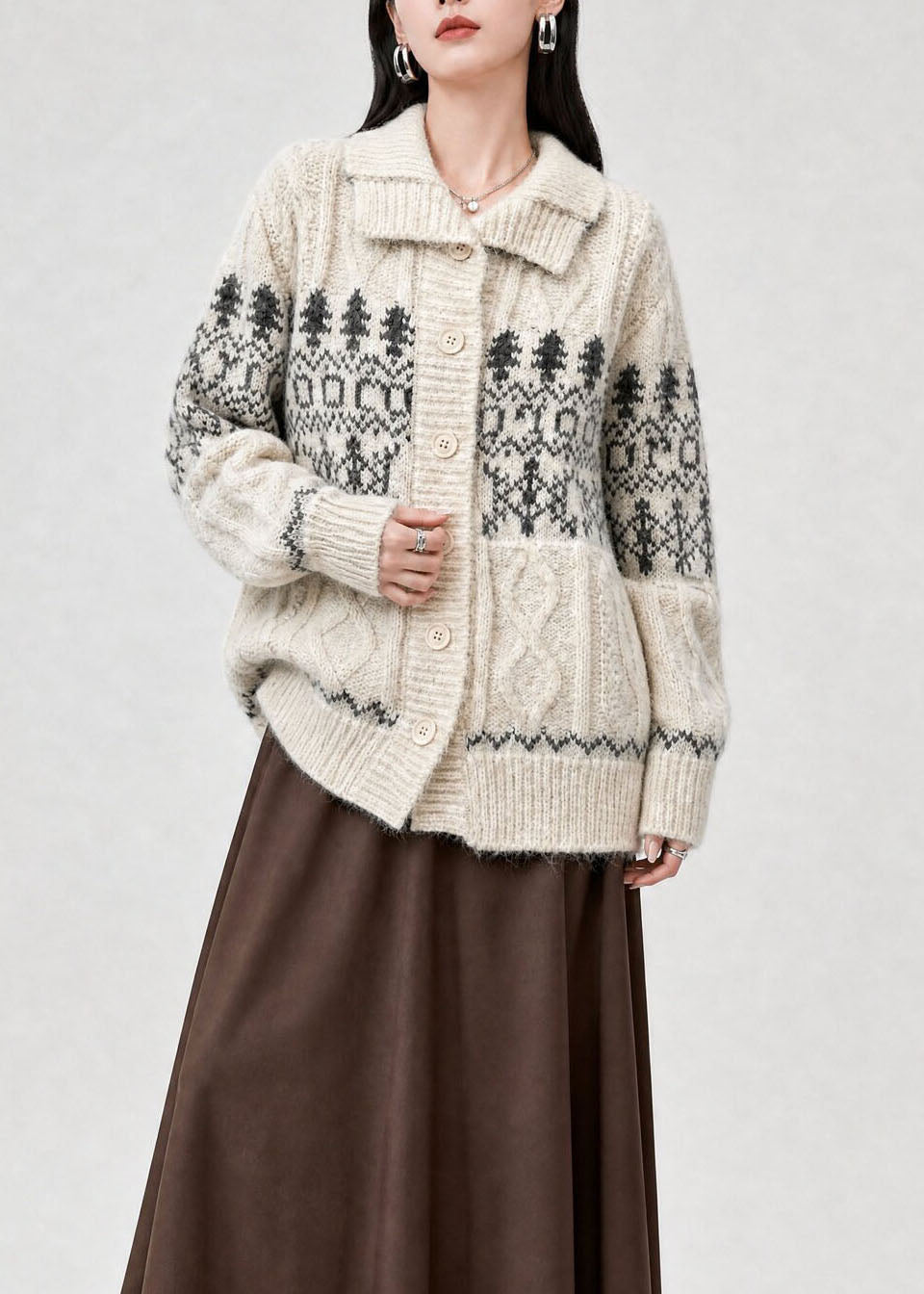 Damen Winterjacke aus Jacquard im Freizeit-Look (4)