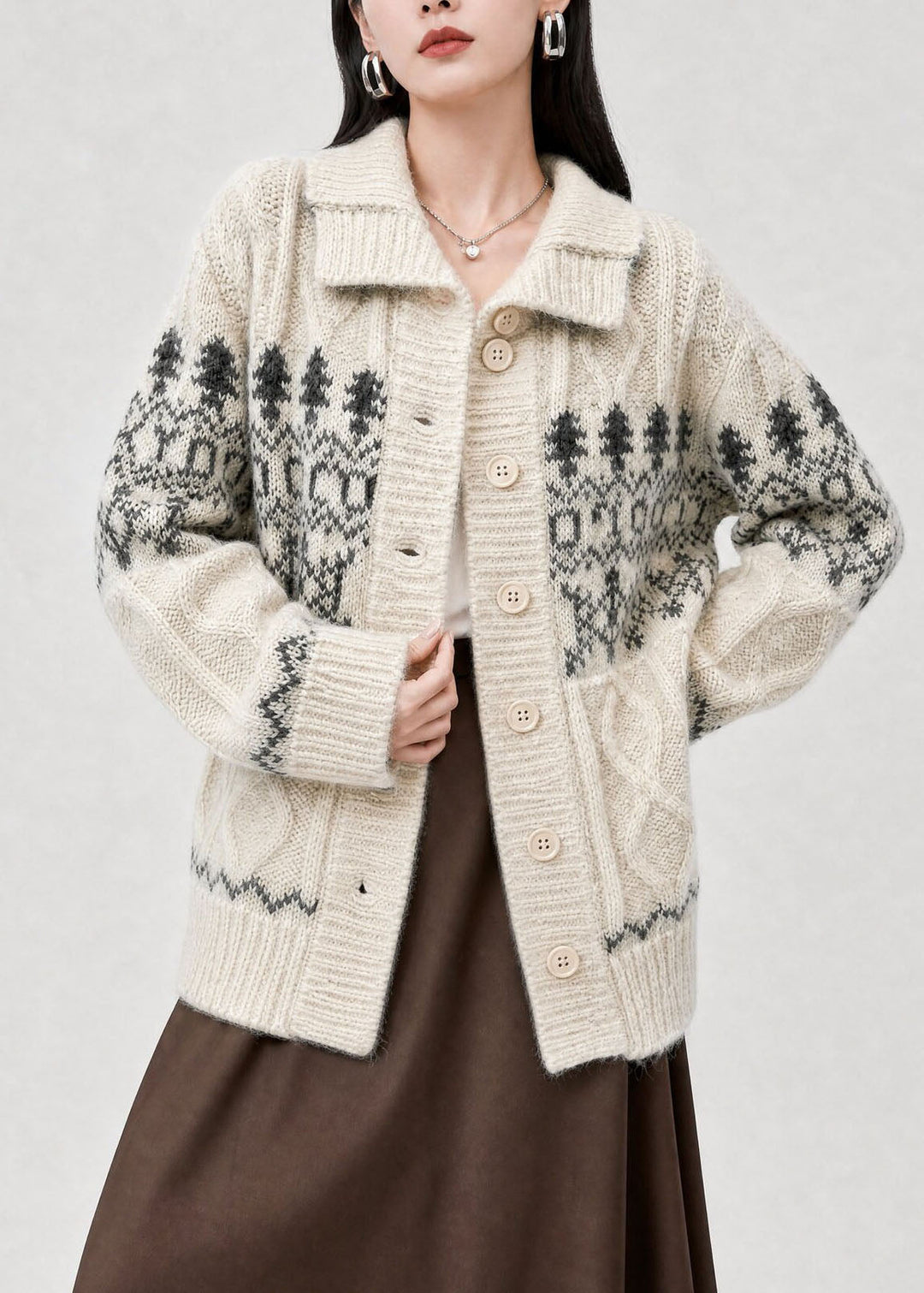 Damen Winterjacke aus Jacquard im Freizeit-Look (5)