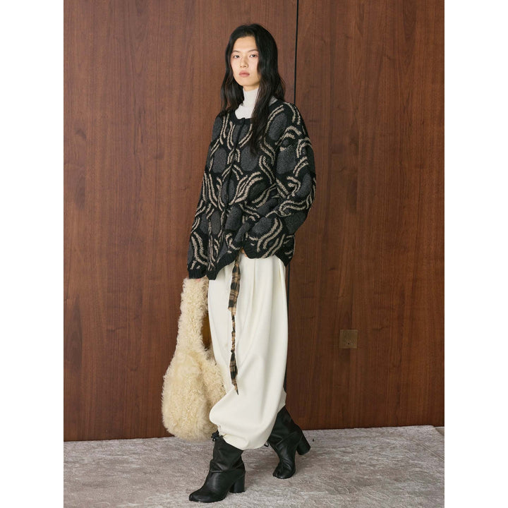 Damen Winterjacke Bouclé mit grafischem Muster (3)