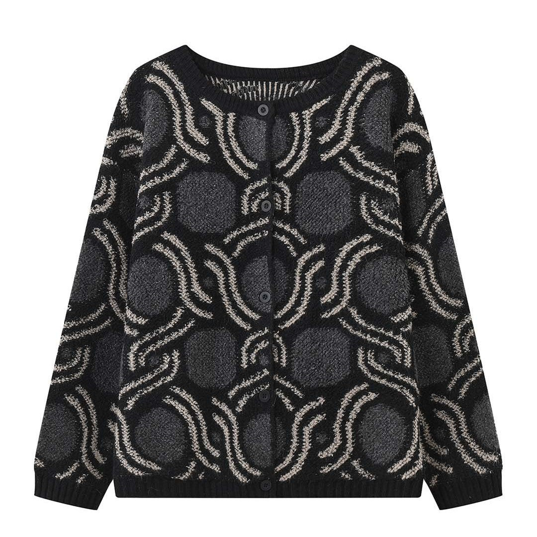 Damen Winterjacke Bouclé mit grafischem Muster (5)