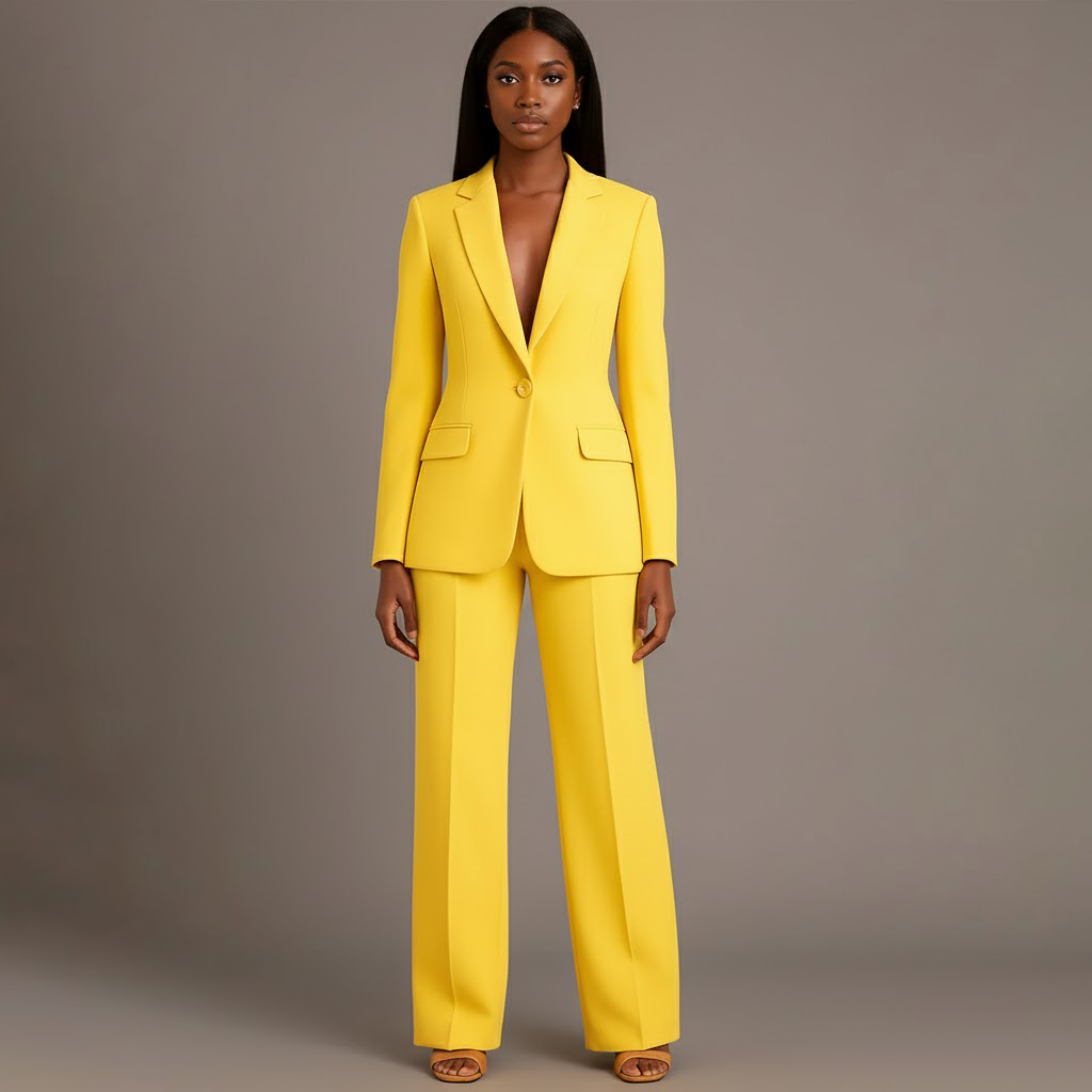 Damen Winterjacke elegant für Business in Gelb 1
