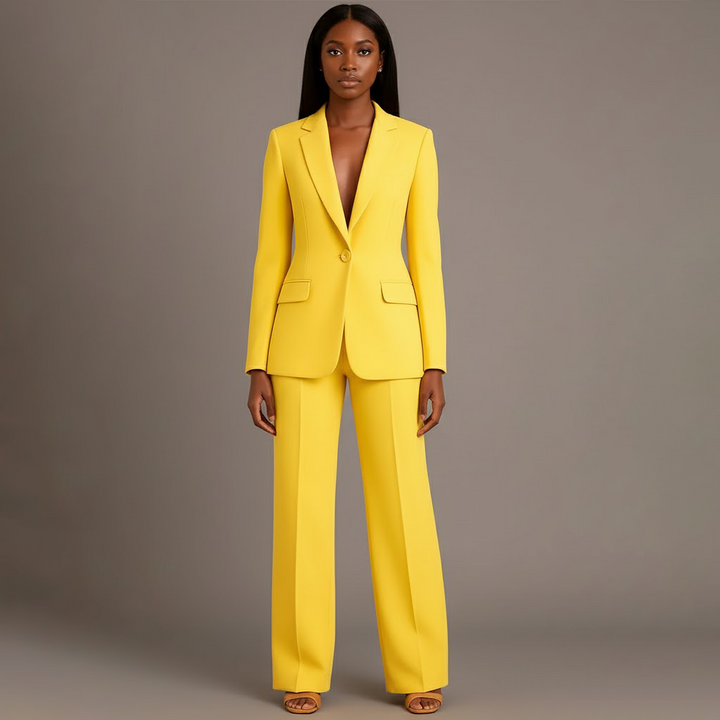 Damen Winterjacke elegant für Business in Gelb 1