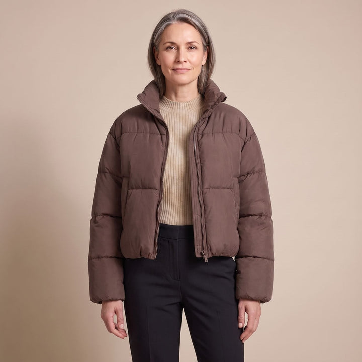 Damen Winterjacke Gesteppte Kurz für Alltag (11)