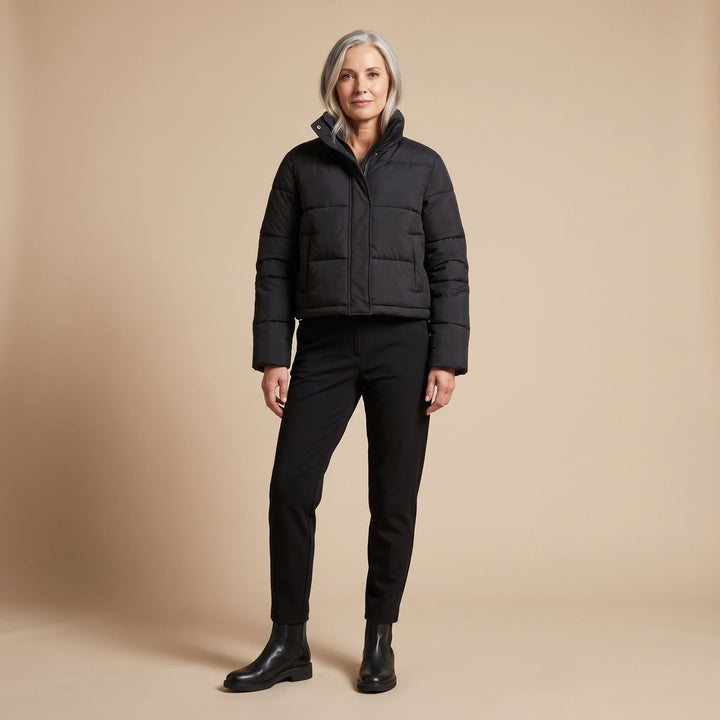 Damen Winterjacke Gesteppte Kurz für Alltag (4)
