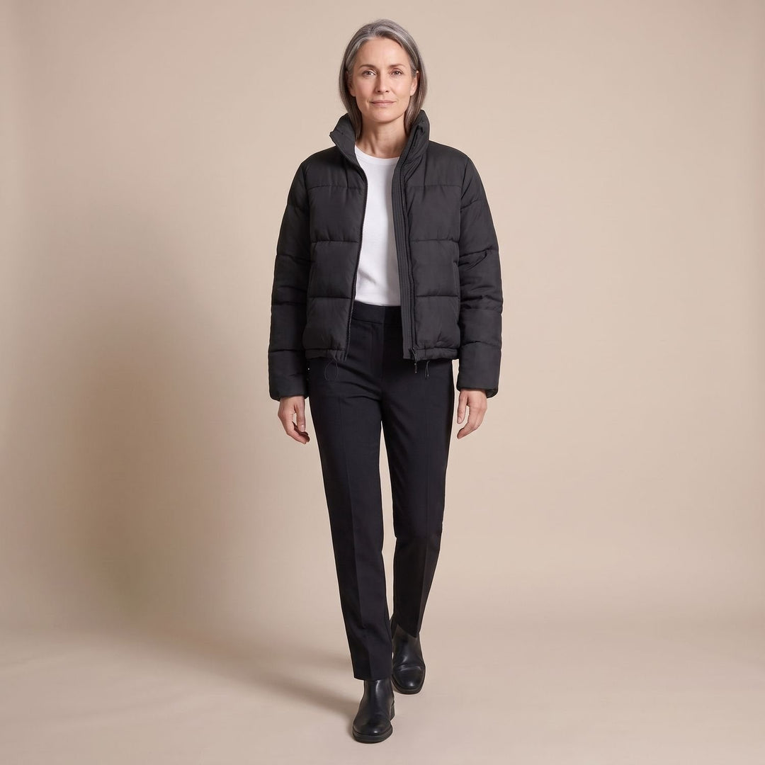 Damen Winterjacke Gesteppte Kurz für Alltag (5)