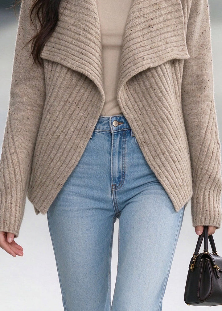 Damen Winterjacke im Cardigan-Stil mit asymmetrischer Linie (4)
