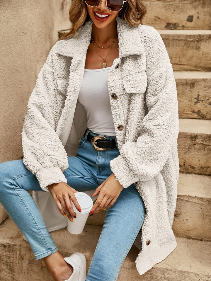 Damen Winterjacke im Hemdjacken-Stil aus Teddyplüsch (9)