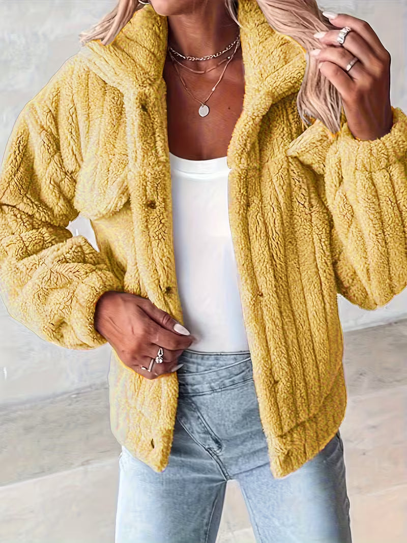 Damen Winterjacke im Hemdjackenstil mit Rippoptik (3)