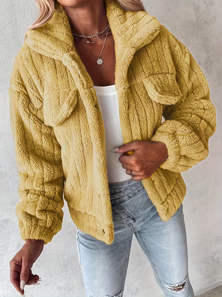 Damen Winterjacke im Hemdjackenstil mit Rippoptik (4)