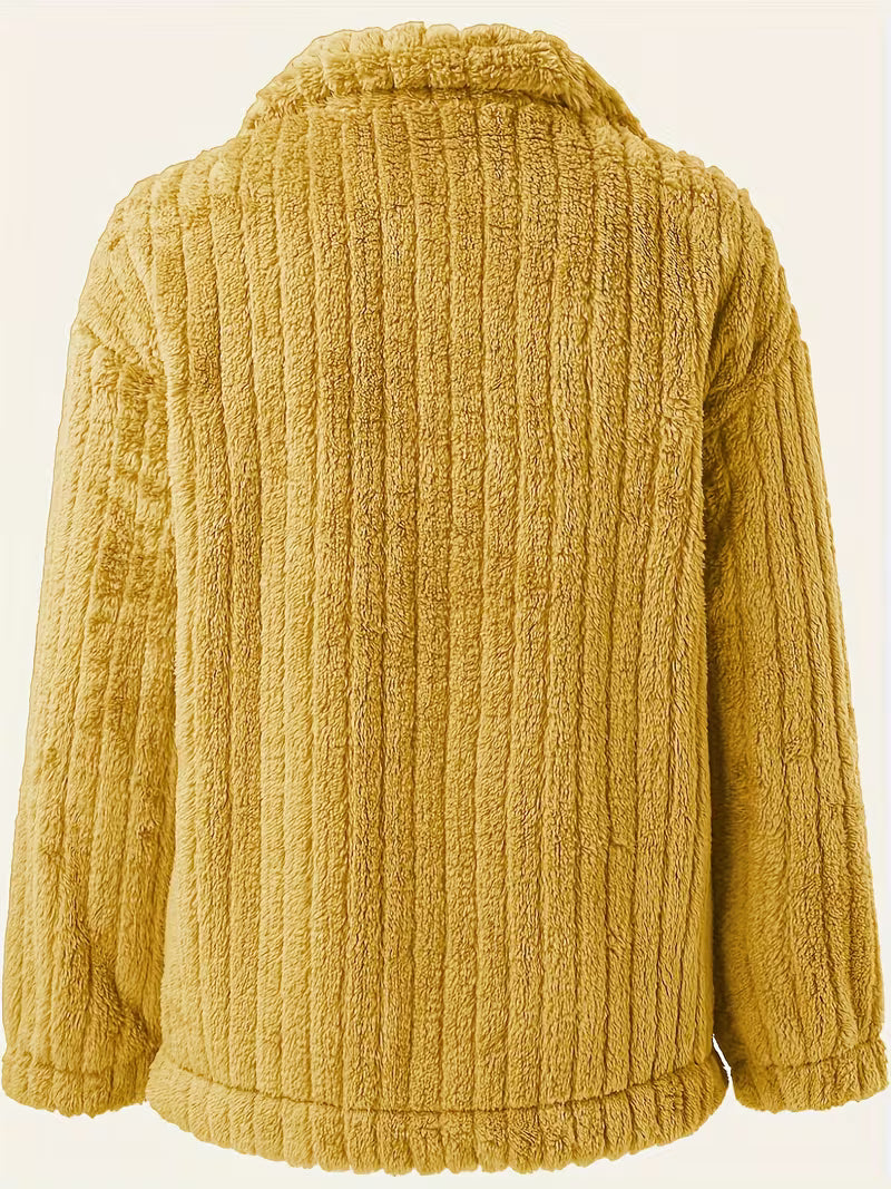 Damen Winterjacke im Hemdjackenstil mit Rippoptik (5)