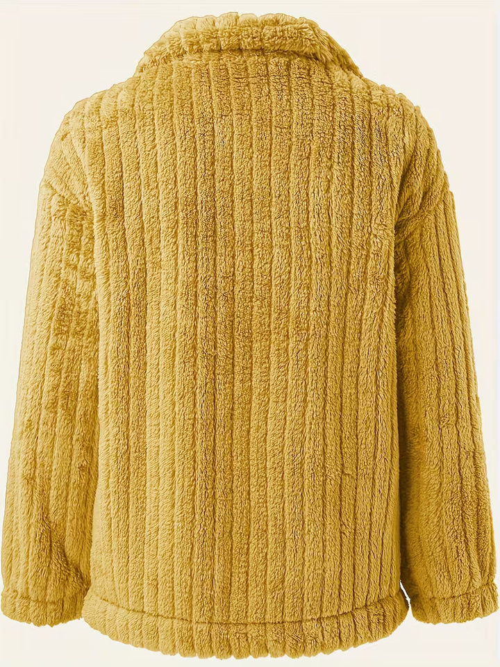 Damen Winterjacke im Hemdjackenstil mit Rippoptik (5)