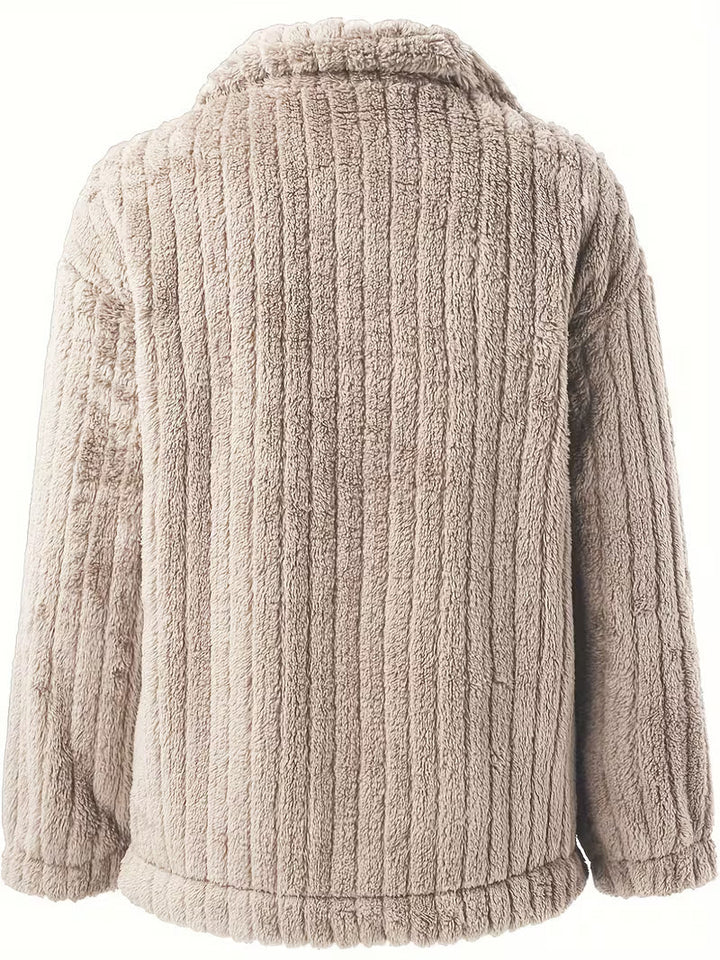 Damen Winterjacke im Hemdjackenstil mit Rippoptik (6)