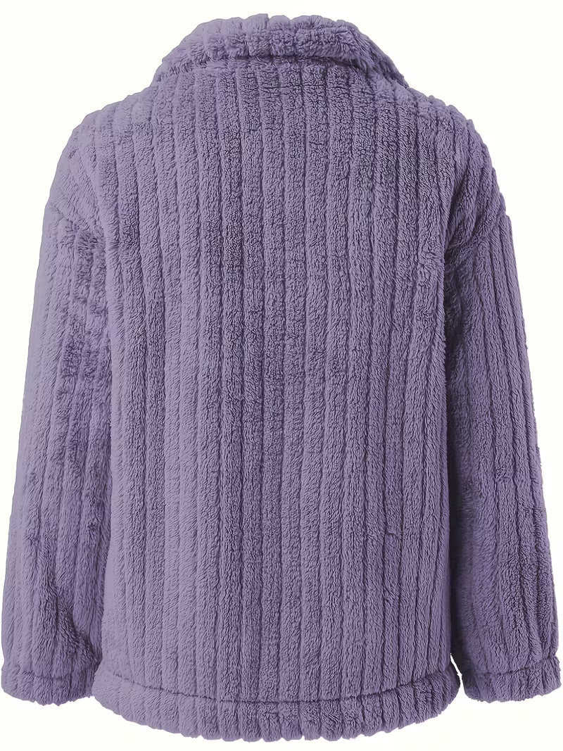 Damen Winterjacke im Hemdjackenstil mit Rippoptik (7)