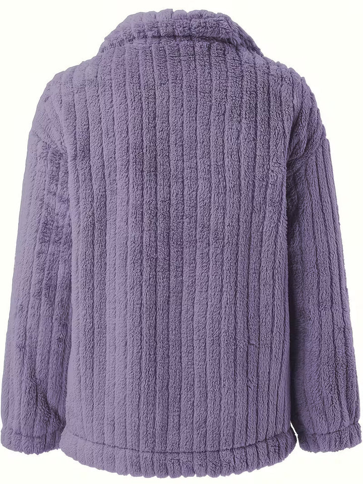 Damen Winterjacke im Hemdjackenstil mit Rippoptik (7)