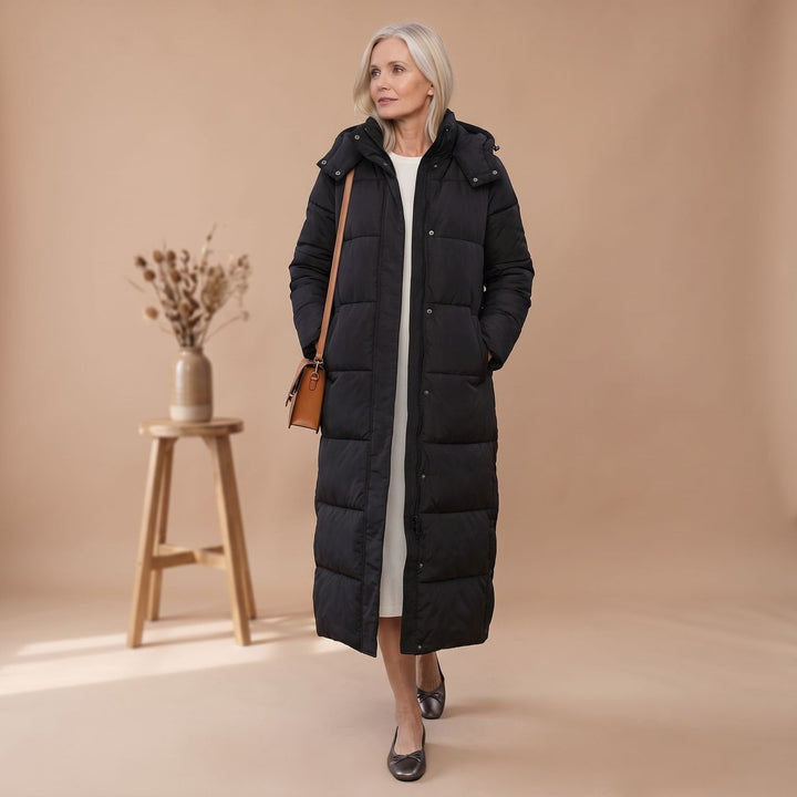 Damen Winterjacke im langen Schnitt mit Kapuze (13)