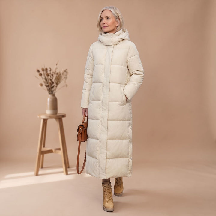 Damen Winterjacke im langen Schnitt mit Kapuze (17)