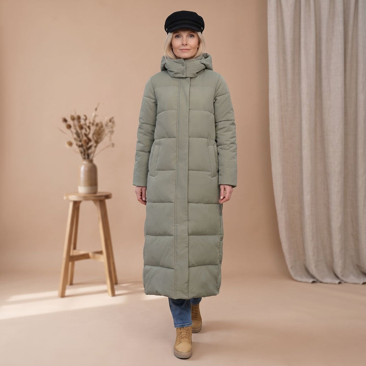 Damen Winterjacke im langen Schnitt mit Kapuze (20)