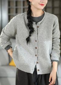 Hannah | Damen Winterjacke im Strickstil mit Patchwork
