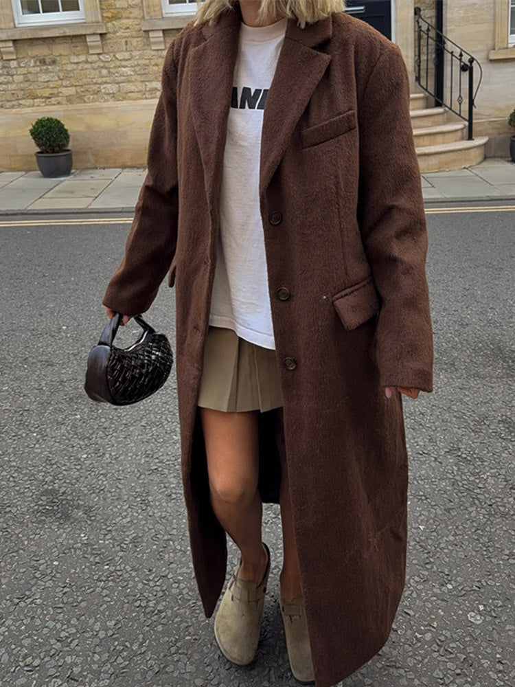 Damen Winterjacke im Teddy-Look mit Oversized-Schnitt in Braun