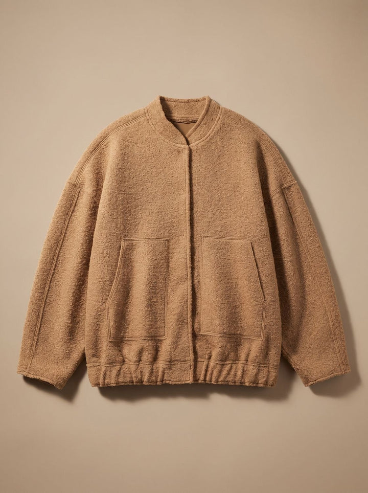 Damen Winterjacke im Teddystil Oversized in Braun