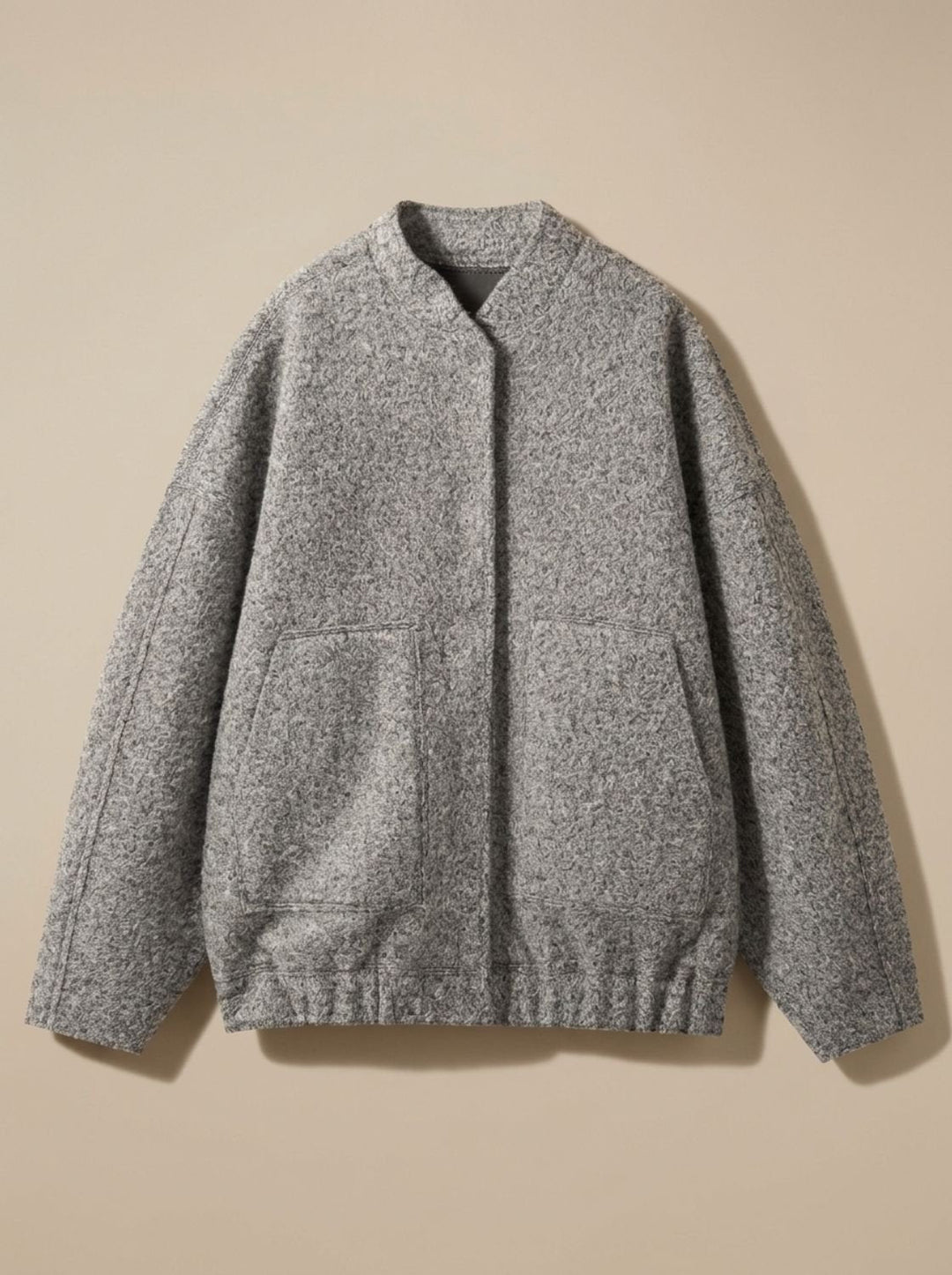 Damen Winterjacke im Teddystil Oversized in Grau