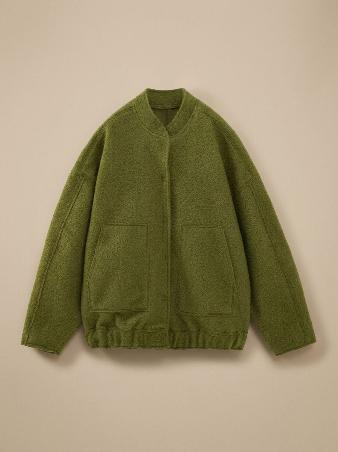 Damen Winterjacke im Teddystil Oversized in Lichtgroen