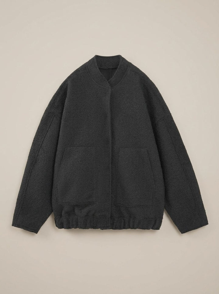 Damen Winterjacke im Teddystil Oversized in Schwarz