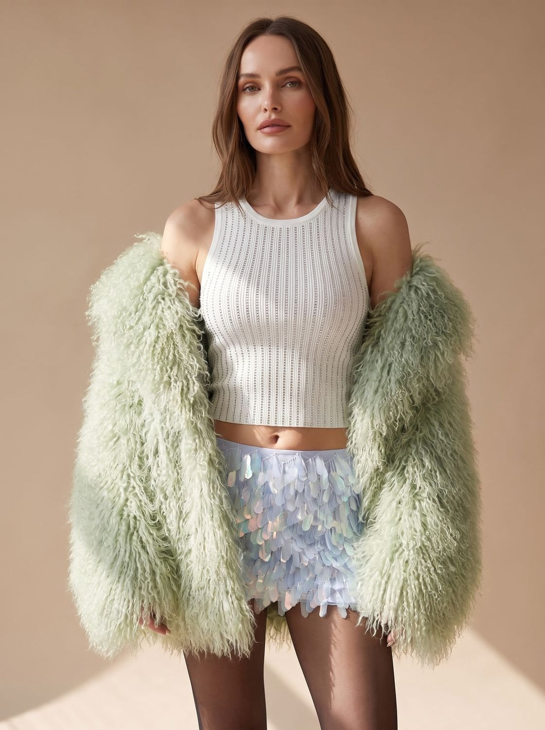 Damen Winterjacke Kurz aus Kunstfell (6)
