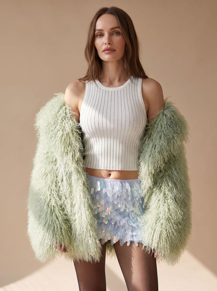 Damen Winterjacke Kurz aus Kunstfell (6)