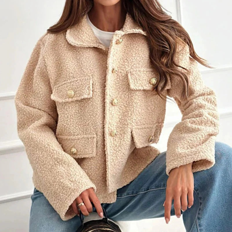 Damen Winterjacke kurz strukturiert elegant (2)