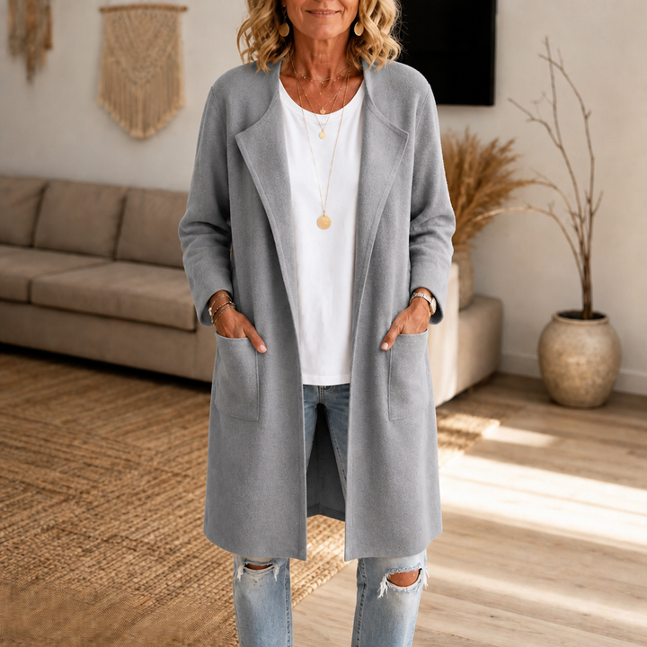 Damen Winterjacke lang für kalte Tage in Grau