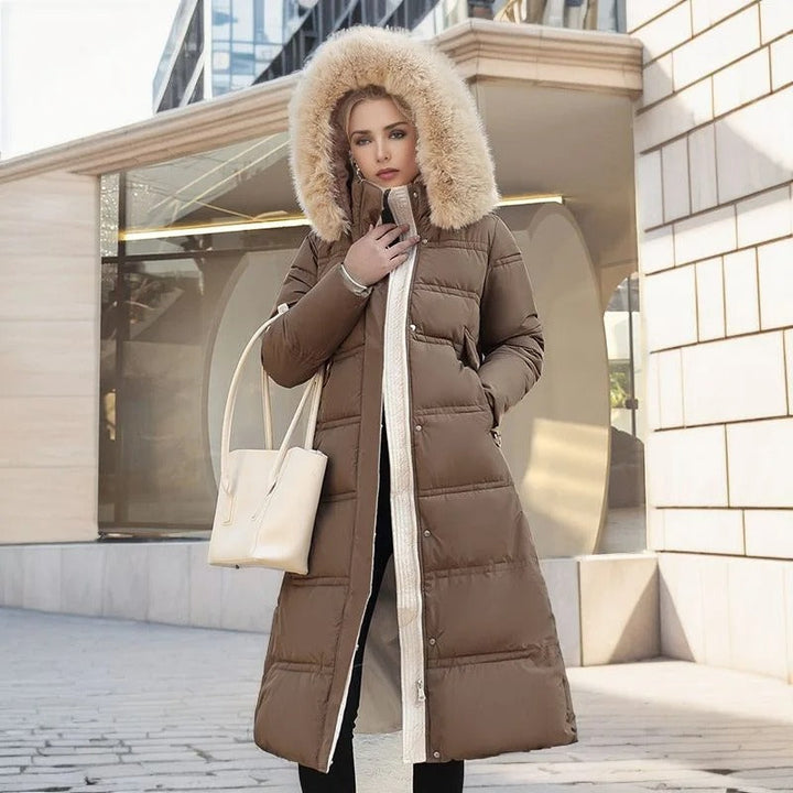 Damen Winterjacke lang mit Stehkragen