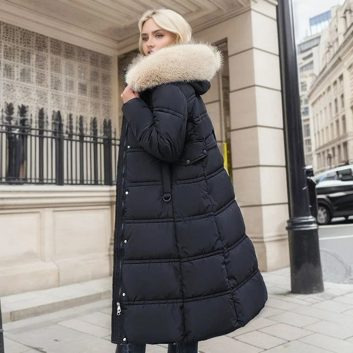Damen Winterjacke lang mit Stehkragen (12)