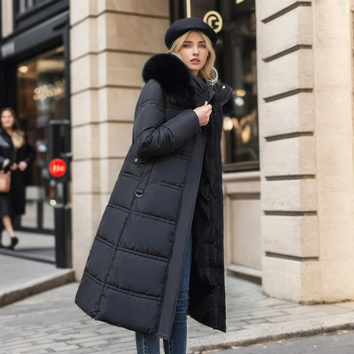 Damen Winterjacke lang mit Stehkragen (15)