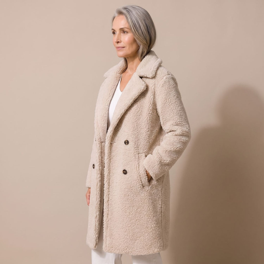 Damen Winterjacke Longline im Teddy-Stil (2)