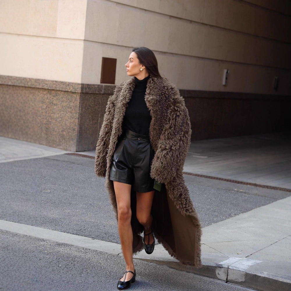 Damen Winterjacke Maxilänge im Teddy-Look (2)