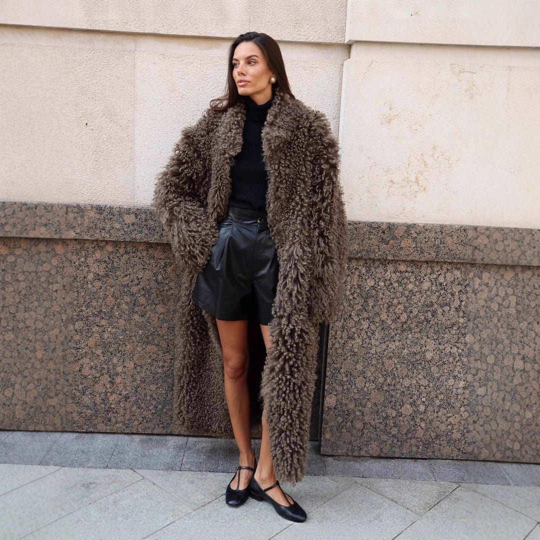 Damen Winterjacke Maxilänge im Teddy-Look (3)