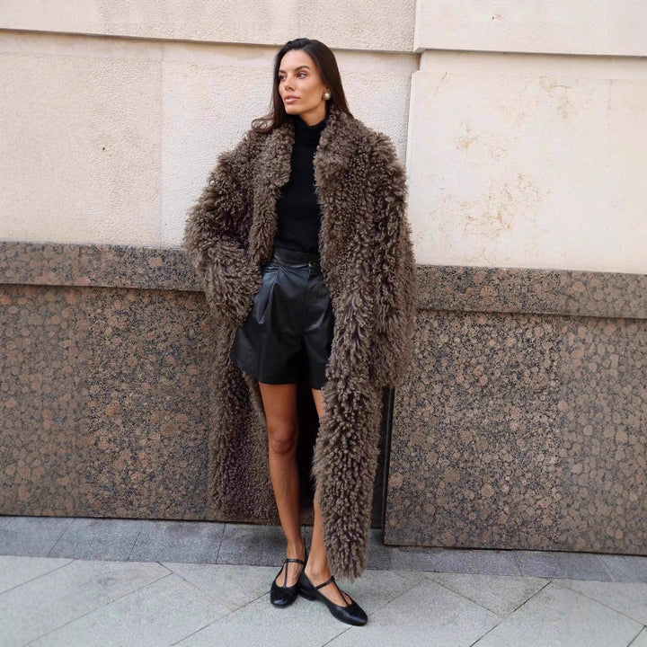 Damen Winterjacke Maxilänge im Teddy-Look (3)